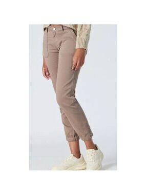 Mavi Ivy Slim Cargo Mid Rise Pant, Mushroom Beige - Size 24